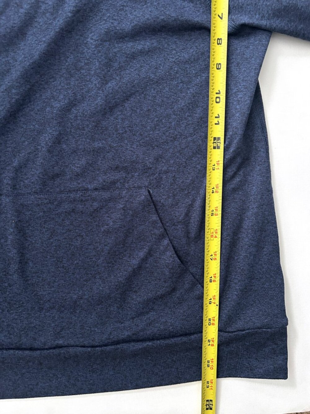 Quince Flowknit Pullover Hoodie Heather Navy Soft Performance Athleisure Size S - Picture 5 of 7